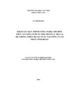 khảo sát quy trình công nghệ chế biến thức ăn chăn nuôi từ phụ phẩm cá tra và hệ thống thiết bị sản xuất tại công ty cổ phần vĩnh hoàn