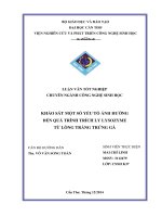 khảo sát một số yếu tố ảnh hưởng đến quá trình trích ly lysozyme từ lòng trắng trứng gà