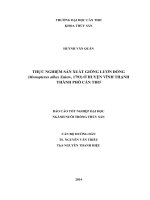 thực nghiệm sản xuất giống lƣơn đồng (monopterus albus zuiew, 1793) ở huyện vĩnh thạnh thành phố cần thơ