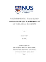 Development of optical phase evaluation techniques application to fringe projection and digital speckle measurement 