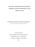 Efficient and prediction enhancement schemes in chaotic hydrological time series analysis 