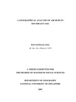A GEOGRAPHICAL ANALYSIS OF AIR HUBS IN SOUTHEAST ASIA