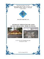 đánh giá tiềm năng du lịch huyện thoại sơn, tỉnh an giang