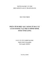 phân tích hiệu quả kinh tế rau xà lách xoong tại thị xã bình minh, tỉnh vĩnh long