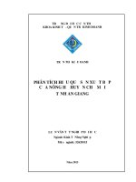 phân tích hiệu quả sản xuất bắp của nông hộ huyện chợ mới tỉnh an giang