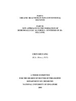 Part i organic reactions in non conventional solvents part II new approach to the formation of bishomoallylic alcohols   synthesis of (r) sulcatol 