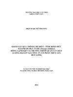 khảo sát quy trình chế biến   tính định mức sản phẩm mực tuộc (octopus dollfusi) đông lạnh iqf và chƣơng trình quản lý chất lượng haccp tại công ty cổ phần thủy sản huy long