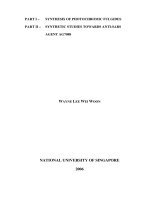 Part i   synthesis of photochromic fulgides part II   synthetic studies towards anti SARS agent AG7088 