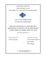 khảo sát ảnh hưởng của chất điều hõa sinh trưởng và nước dừa lên sự sinh trưởng và phát triển của mô sẹo măng tây xanh (asparagus officinalis l )