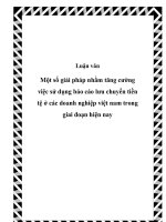 Luận văn một số giải pháp nhằm tăng cường việc sử dụng báo cáo lưu chuyển tiền tệ ở các doanh nghiệp việt nam trong giai đoạn hiện nay 