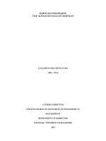 Services strategies the advanced sale of services 