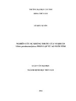 nghiên cứu sự kháng thuốc của vi khuẩn vibrio parahaemolyticus phân lập từ ao nuôi tôm