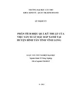 phân tích hiệu quả kỹ thuật của việc sản xuất đậu bắp xanh tại huyện bình tân tỉnh vĩnh long