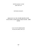 khảo sát các yếu tố môi trường nước vùng nuôi cá lồng ở quần đảo nam du – kiên giang