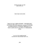 khảo sát quy trình chế biến   tính định mức sản phẩm tôm thẻ (lipopenaeus vannamei) ngâm phụ gia đông block và chương trình quản lý chất lượng haccp tại công ty tnhh khánh sủng