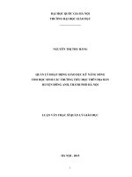 Quản lý hoạt động giáo dục kỹ năng sống cho học sinh các trường tiểu học trên địa bàn huyện đông anh, thành phố hà nội 