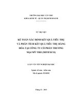 kế toán xác định kết quả tiêu thụ và phân tích kết quả tiêu thụ hàng hóa tại công ty cổ phần thương mại mỹ tho (mitexco)