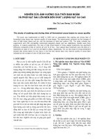 Nghiên cứu nhu cầu dinh dưỡng, sự hấp thụ và loại thải dinh dưỡng của cây ca cao