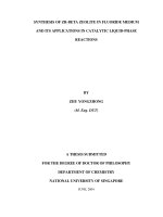 Synthesis of zr beta zeolite in fluoride medium and its applications in catalytic liquid phase reactions 