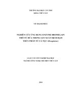 nghiên cứu ứng dụng enzyme bromelain thô từ dứa trong sản xuất dịch đạm thủy phân từ cá nục (decapterus)