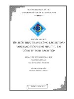 tìm hiểu thực trạng công tác kế toán vốn bằng tiền và nợ phải thu tại công ty tnhh bách tiệp