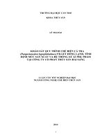 khảo sát quy trình chế biến cá tra (pangasianodon hypophthalmus) fillet đông lạnh, tính định mức sản xuất và hệ thống xử lí phụ phẩm tại công ty cổ phần thủy sản hải sáng