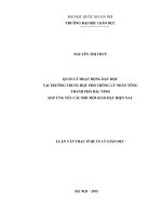 Quản lý hoạt động dạy học tại trường trung học phổ thông lý nhân tông thành phố bắc ninh đáp ứng yêu cầu đổi mới giáo dục hiện nay 