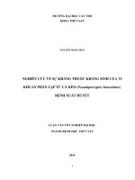 nghiên cứu về sự kháng thuốc kháng sinh của vi khuẩn phân lập từ cá kèo (pseudapocryptes lanceolatus) bệnh xuất huyết