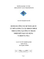 đánh giá công tác kế toán, quản lý tiền lương và các khoản trích theo lương tại công ty trách nhiệm hữu hạn xây dựng