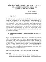 Đề xuất một số giải pháp Công nghệ và Quản lý để cải thiện môi trường không khí tại TPHCM