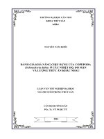 đánh giá khả năng chịu đựng của copepoda (schmackeria dubia) ở các nhiệt độ, độ mặn và lượng thức ăn khác nhau