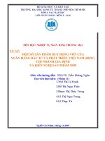 Tiểu luận nghiệp vụ ngân hàng thương mại một số sản phẩm huy động vốn của ngân hàng đầu tư và phát triển việt nam (BIDV) chi nhánh gia định và kiến nghị sản phẩm mới 