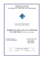 nghiên cứu khả năng xử lý phân dê của trùn quế (perionyx excavatus)