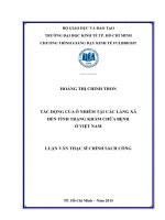 Tác động của ô nhiễm tại các làng xã đến tình trạng khám chữa bệnh ở việt nam 