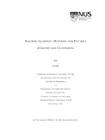 Machine learning methods for pattern analysis and clustering 