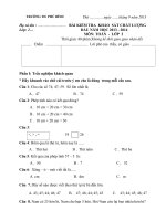 Đề thi khảo sát chất lượng đầu năm lớp 2 môn toán năm học 2013   2014 trường tiểu học phú bình 