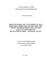 phân tích hiệu quả tài chính và giải pháp phát triển thị trường tiêu thụ trong mô hình trồng mía nguyên liệu của nông hộ tại huyện phụng hiệp – tỉnh hậu giang