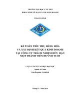 kế toán tiêu thụ hàng hóa và xác định kết quả kinh doanh tại công ty trách nhiệm hữu hạn một thành viên huỳnh tươi