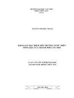 khảo sát đặc điểm môi trường nước trên sông hậu của thành phố cần thơ