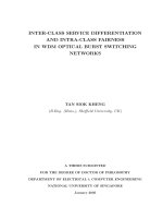 Inter class service differentiation and intra class fairness in WDM optical burst switching networks 