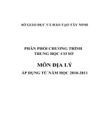 Phân phối chương trình Môn Địa THCS