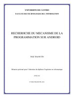 RECHERHCHE DU MECANISME DE LA PROGRAMMATION SUR ANDROID
