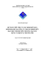 kế toán tiêu thụ và xác định kết quả kinh doanh tại công ty trách nhiệm hữu hạn một thành viên thương mại xây dựng và dịch vụ trương phi