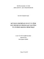 kế toán chi phí sản xuất và tính giá thành sản phẩm gạo tại công ty cổ phần hoàng minh nhật