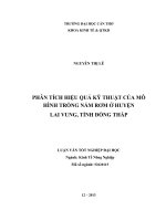 phân tích hiệu quả kỹ thuật của mô hình trồng nấm rơm ở huyện lai vung, tỉnh đồng tháp
