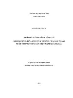 khảo sát tình hình tồn lưu kháng sinh, hóa chất và vi sinh của sản phẩm nuôi trồng thủy sản việt nam xuất khẩu