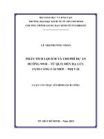 Phân tích lợi ích và chi phí dự án đường 991b   từ QL51 đến hạ lưu cụm cảng cái mép   thị vải 