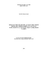 khảo sát một số chỉ tiêu an toàn thực phẩm trong quy trình nghiên cứu sản xuấtnước mắm từ cá tạp nước ngọt và phụ phẩm cá biển