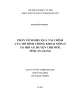 phân tích hiệu quả tài chính của mô hình trồng khoai môn ở xã hội an, huyện chợ mới, tỉnh an giang