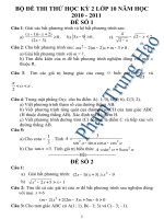 Bộ đề thi học kỳ 2 toán 10